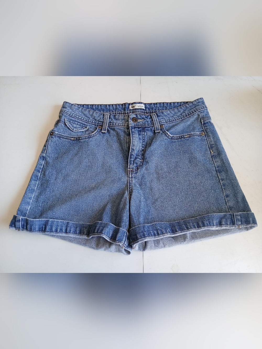 Lee's Lower On The Waist Blue Denim Shorts